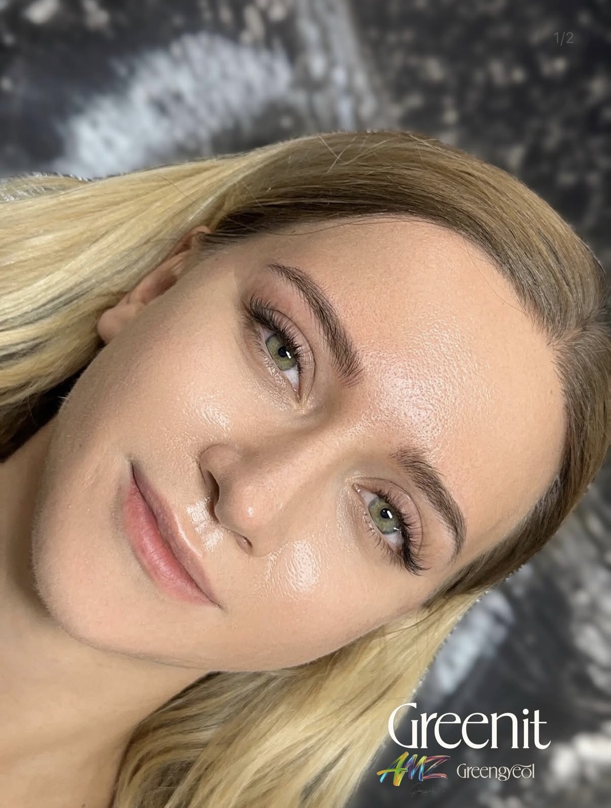 Hair stroke PMU London client - natural brow tattoo result